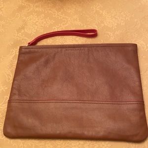 Banana Republic brown leather clutch